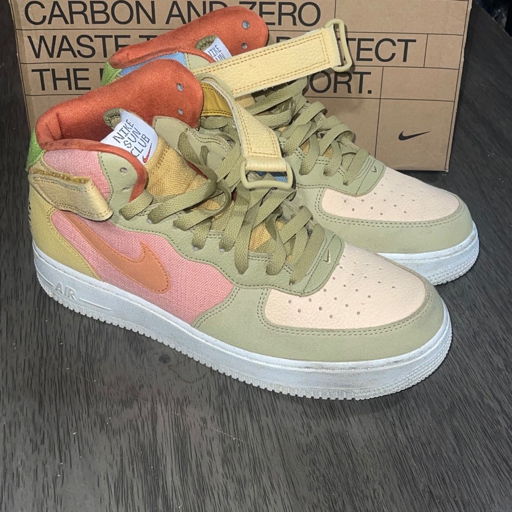 Nike Mens 10.5 Multi Air Force 1 Mid 07 LV8 NN Sun Club DQ4530-800 - Picture 2 of 8